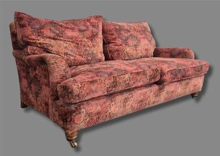 HOWARD STYLE SOFA 
pink and purple patterned velve