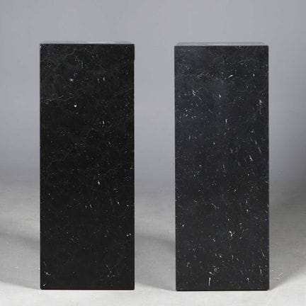 MARBLE PEDESTALS, A PAIR 
each 110cm x 40cm x 40cm