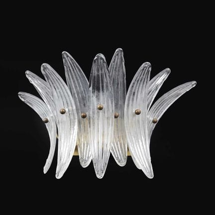 WALL SCONCE, OF DEMI LUNE FORM 
with leaf-shaped c