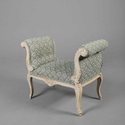 LOUIS XV STYLE PAINTED WINDOW SEAT 
blue and green