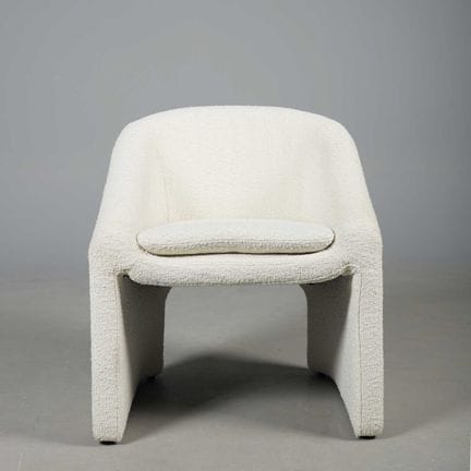 BOUCLE FABRIC UPHOLSTERED ARMCHAIR 
64cm W approx.