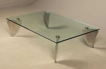 FLIPPER COFFEE TABLE BY MATTHEW HILTON 
glass top 