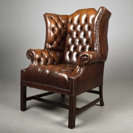 LIBRARY WING ARMCHAIR 
George III design hand fini