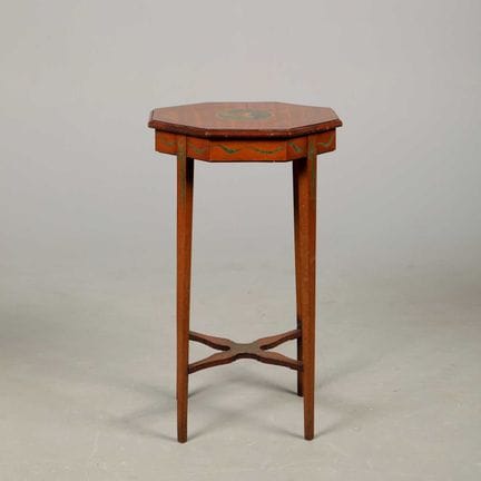 EDWARDIAN PAINTED SATINWOOD OCCASIONAL TABLE 
circ