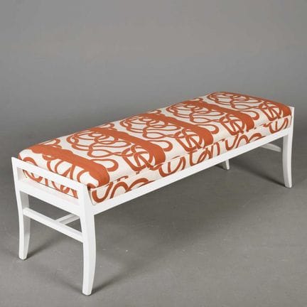WHITE STOOL/WINDOW SEAT 
in Pierre Frey Le Manach 