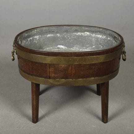 A GEORGE III MAHOGANY WINE COOLER 
mahogany and br