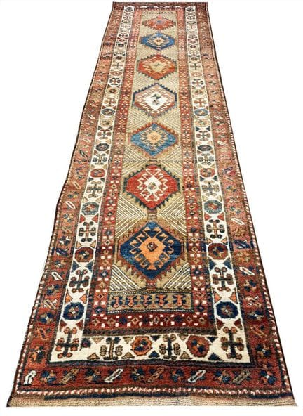 ANTIQUE PERSIAN HERIZ RUNNER 
340cm x 89cm