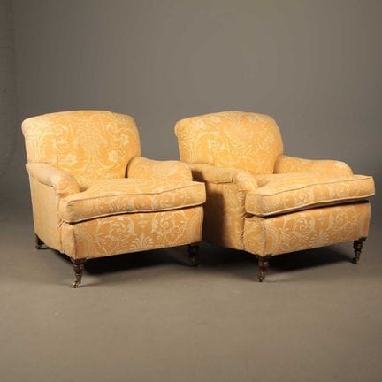 PAIR OF ATTRIBUTED TO GEORGE SMITH ARMCHAIRS 
yell