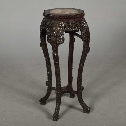 LATE 19TH CENTURY CHINESE PADOUKWOOD JARDINIERE ST