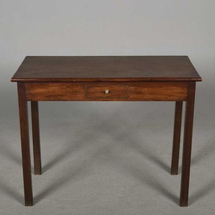 GEORGE III MAHOGANY HALL TABLE 
single short drawe