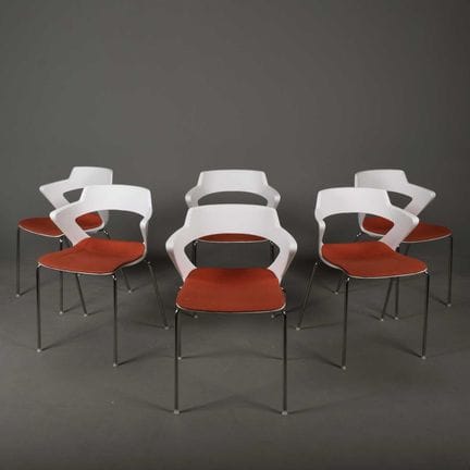 LUCA PEVERE ELITE ZEN DINING CHAIRS, A SET OF 6 
b