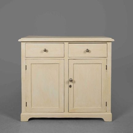 19TH CENTURY PAINTED SIDE CABINET 
two drawers abo
