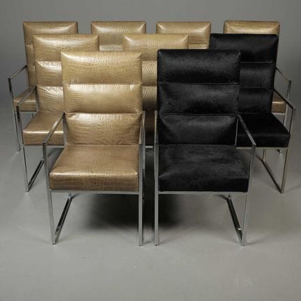 FENDI DINING CHAIRS, A SET OF 9 
Two in a differin