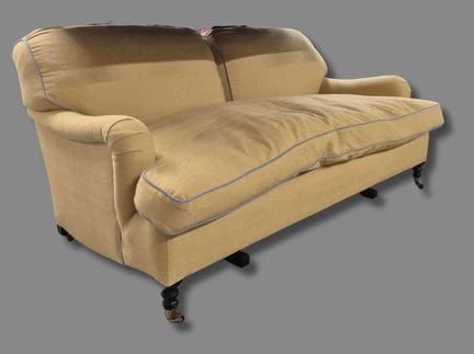 HOWARD STYLE SOFA 
sand yellow fabric with blue pi