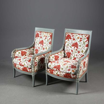 PAIR OF RESTORATION REVIVAL BERGERES FROM CHARLES 