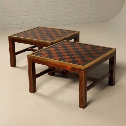 PAIR OF CAMPAIGN STYLE MAHOGANY AND BRASS BOUND LA