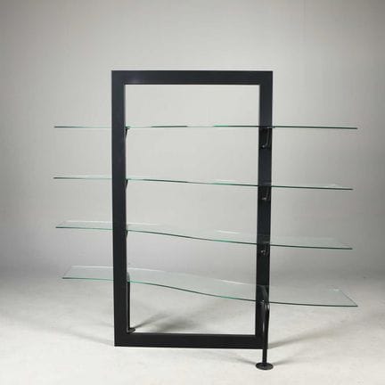1990s ITALIAN POSTMODERN LACQUERED METAL ETAGERE 

