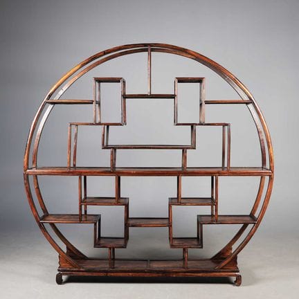 CHINESE HARDWOOD CIRCULAR DISPLAY STAND 
in two pa