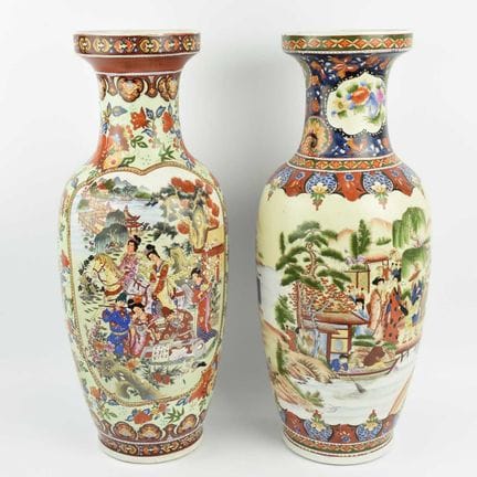 LOT WITHDRAWN TWO SIMILAR JAPANESE SATSUMA VASES (