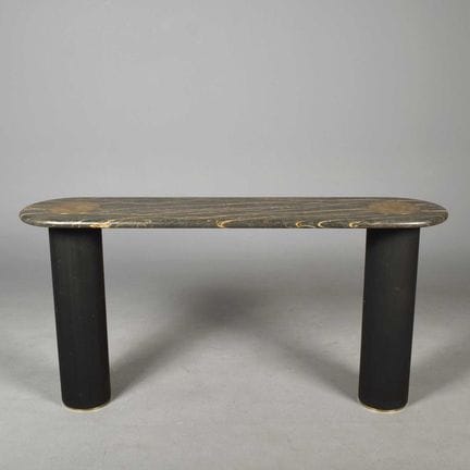 CONSOLE TABLE 
marble top with gilt accents, twin 