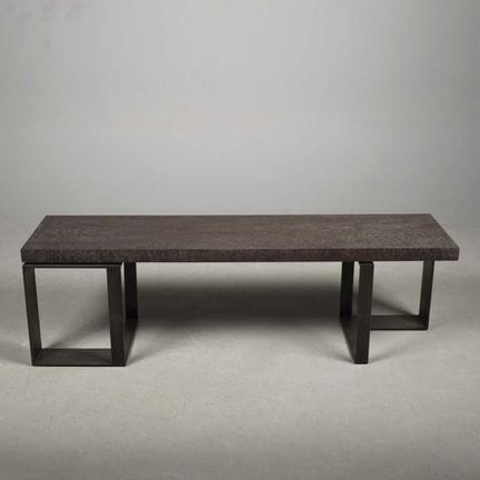 CONTEMPORARY HALL BENCH 
metal base, 155cm x 46.5c
