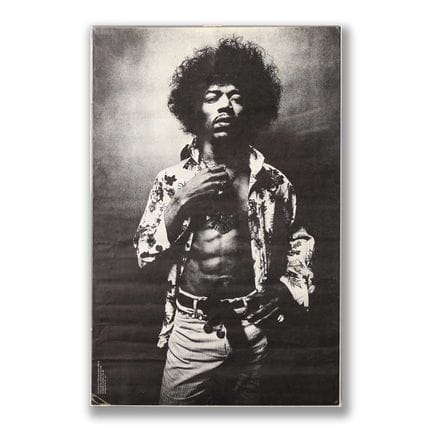 CARTEL PROMOCIONAL DE JIMI HENDRIX DE 1967 DE TRAC