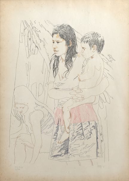 Sepp Baendereck. Serigrafía sin título. 93 x 66 cm