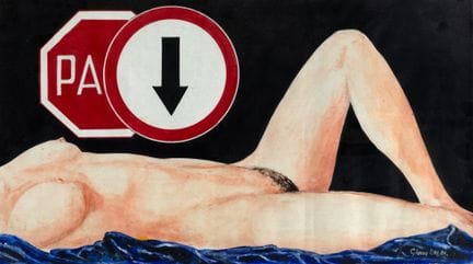 Glauco Pinto de Moraes, *Naked With Plates*, acril