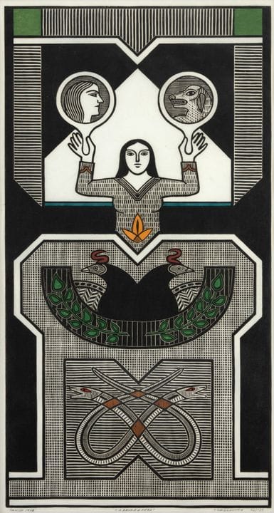 Gilvan Samico, «La Bella y la Bestia», xilografía,