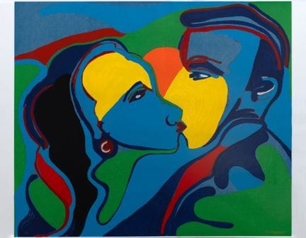 Serigrafía de Rubens Gerchman Kiss, 70 x 93 cm, fi