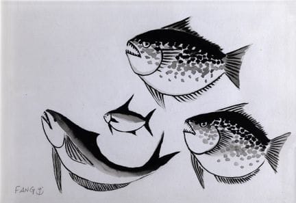Chen Kong Fang, «Piscis», tinta china sobre papel,