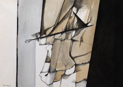 Aldemir Martins Figure ink and watery on paper 67 
