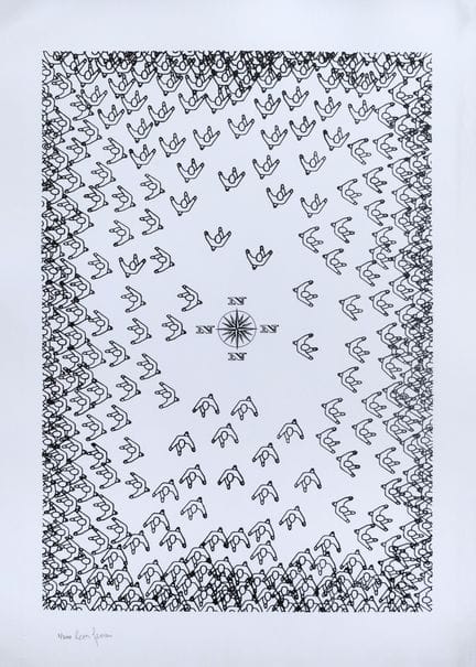 León Ferrari. Litograbado sin título. 70 x 50 cm. 