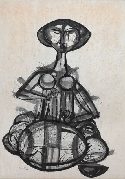 Aldemir Martins. Sin título. Tinta china sobre pap