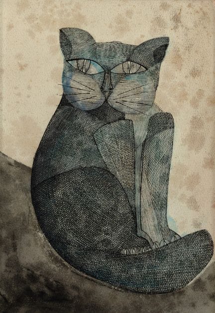 Aldemir Martins. «Gato», tinta china sobre papel, 
