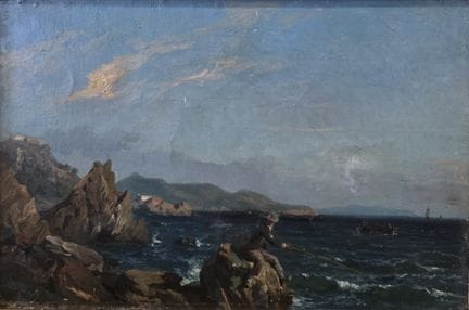Antoine Bronzi (1814-1895)
Huile sur toile 
Marine