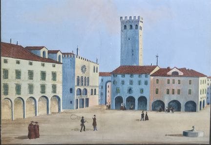 19世纪画派 
巴萨诺风景画 
水粉画
尺寸：40 x 53 厘米
尺寸：50 x 62 厘米（含画