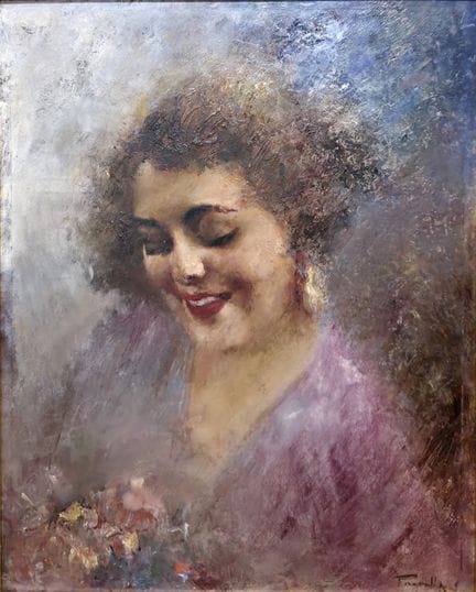 Antonio Pagnotta (1900- ?)
Huile sur panneau 
Port