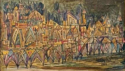 SADEQUAIN (1930 - 1987) Untitled (Cityscape)
Oil o