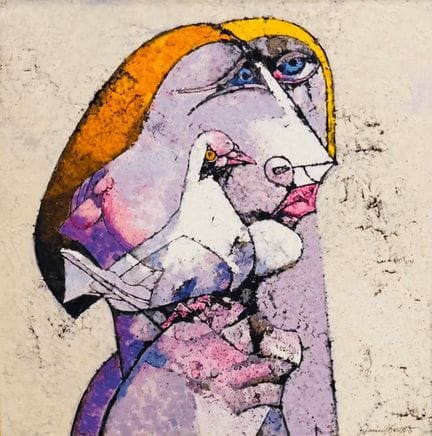 JAMIL NAQSH (1939 - 2019)
Piccione e donna (Serie 