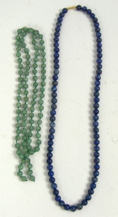 Two semi-precious stone necklaces from a liquidati