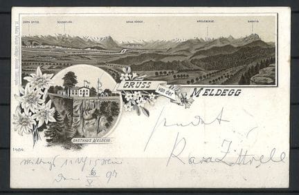 Postkarte Weltpostverein Schweiz "Gruss von der Me