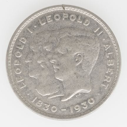 Bélgica, 1930, 10 francos «Deux / Twee Belgas», KM