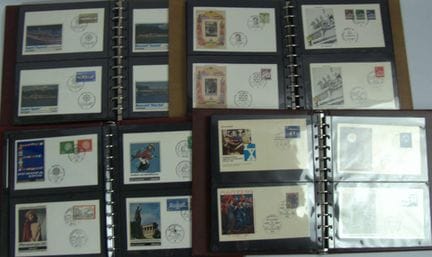 Vier hochwertige SAFE FDC Alben, gefüllt mit FDC B