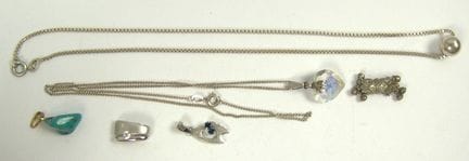 A lot of silver jewelry from a liquidation sale; a