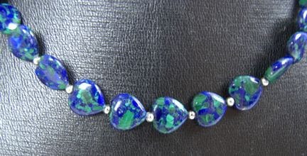 Lapis lazuli necklace with a 925 silver clasp. Len
