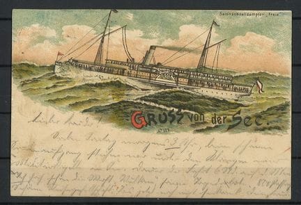 Deutsche Reichspost Postkarte "Gruss von der See" 