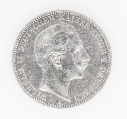 Imperio Alemán de Prusia, 1910 A, 3 marcos — Moned
