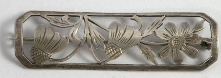 Delicate brooch, 800 silver. Handcrafted