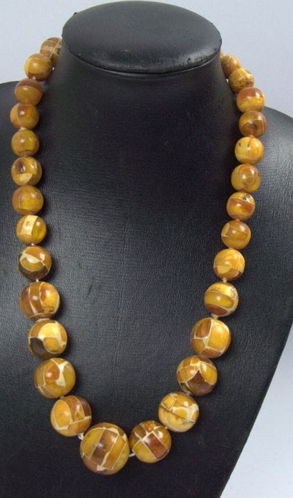 A very rare, unique amber and butterscotch necklac